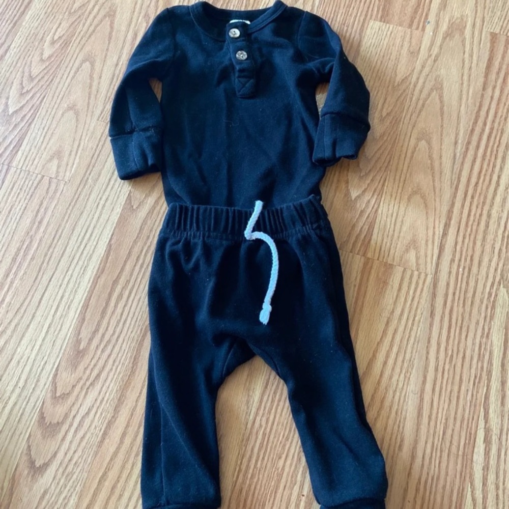 Black henley & pants